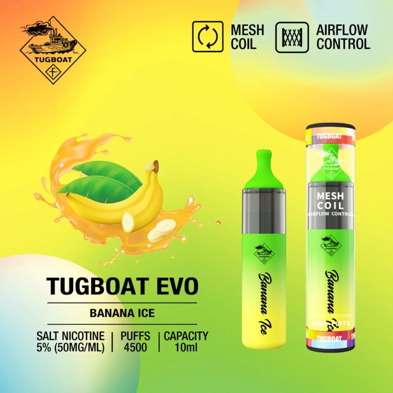TUGBOAT EVO Disposable Vape 4500 PUFFS ALL FLAVORS IN DUBAI - Image 4
