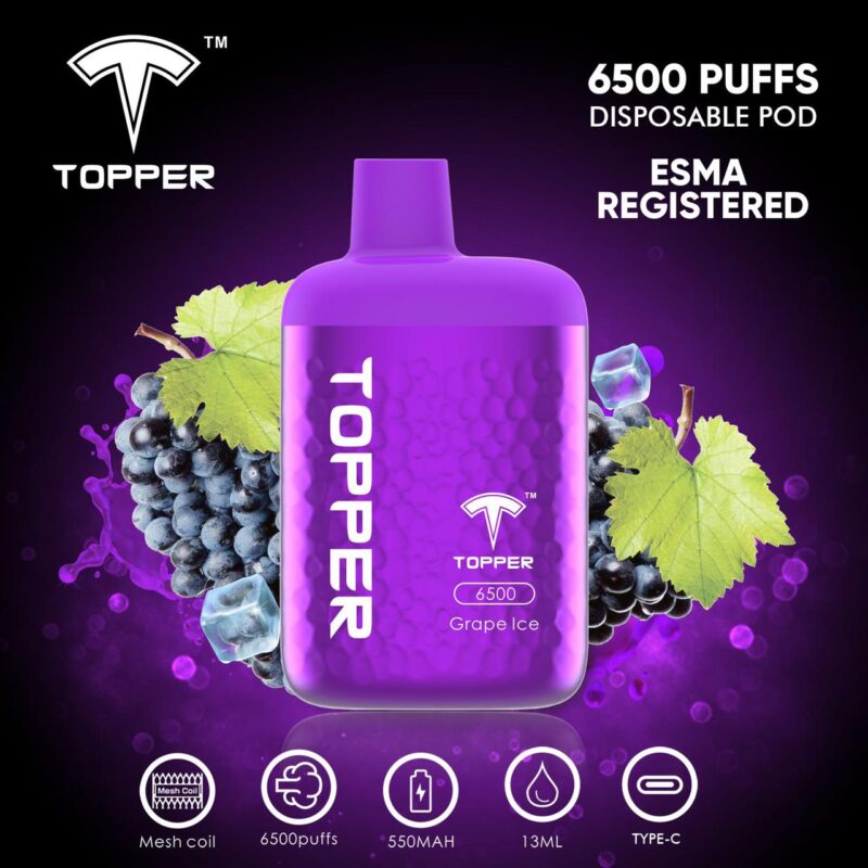 Topper Disposable Vape 6500 Puffs Best In UAE - Image 9