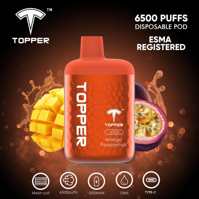 Topper Disposable Vape 6500 Puffs Best In UAE - Image 5
