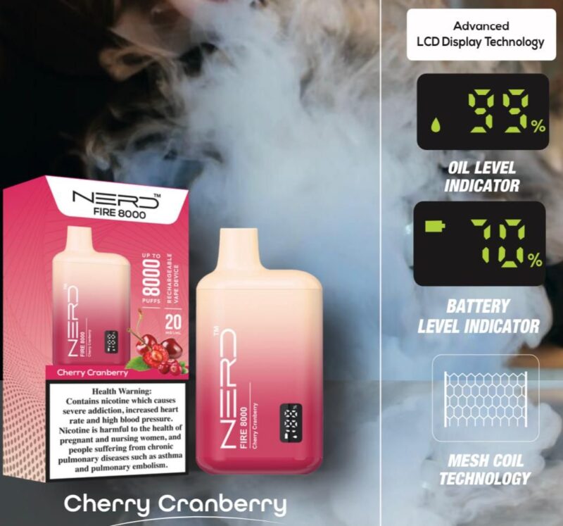 Nerd Fire 8000 Puffs Disposable Vape (2% Nicotine) In UAE - Image 7