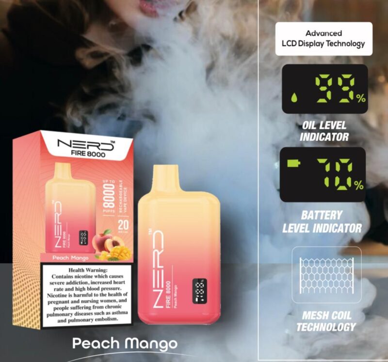 Nerd Fire 8000 Puffs Disposable Vape (2% Nicotine) In UAE - Image 11