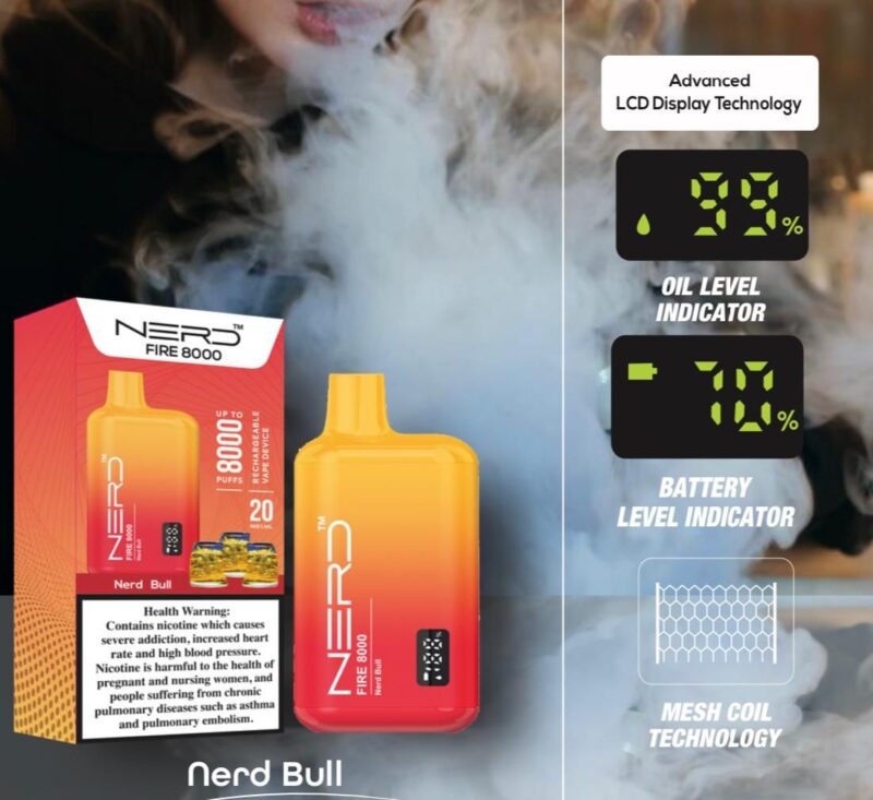 Nerd Fire 8000 Puffs Disposable Vape (2% Nicotine) In UAE - Image 16